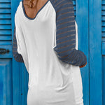 Leopard Print Patchwork Mesh Long Sleeve Top