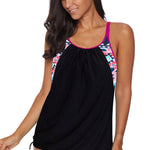 Printed Lined Tankini Swimsuit