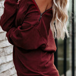 Ribbed Zip Knit Top