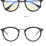 EP Anti-blue radiation glasses Korean version hollow ladies simple goggles to see computer mobile phone glasses flat lens