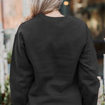 Letter Desert Hat Print Long Sleeve Black Sweatshirt
