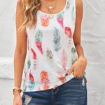Multicolor Aztec Feather Tank Top