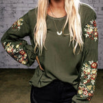 Floral Embroidery Long Sleeve Top
