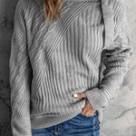 Black Strapped Cut out Shoulder Turtleneck Sweater