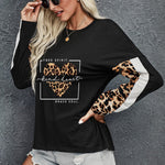 Long Sleeve Top with Leopard Print