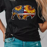 Letter Graphic Print Short Sleeve Tee