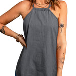 Halter Neck Denim Tank Top