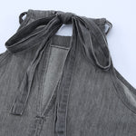 Halter Neck Denim Tank Top