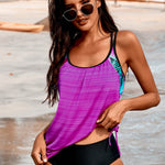 Printed Lined Tankini Swimsuit