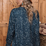 Navy Tie-dyed Crew Neck Pullover Sweatshirt