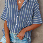Pocketed Striped Shirt