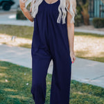 Spaghetti Straps Wide Leg Pocketed Jumpsuits