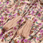 Split V Neck Boho Floral Dress