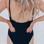 Colorblock Mesh Backless One-piece Swimwear