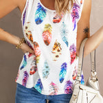 Multicolor Aztec Feather Tank Top