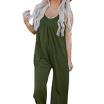 Spaghetti Straps Wide Leg Pocketed Jumpsuits