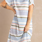 Short-Sleeved Striped T-shirt Mini Dress