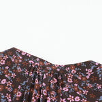 Split V Neck Boho Floral Dress