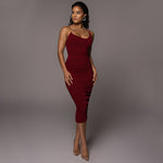 Spring and Summer  Sleeveless Jumpsuit Skirt Sexy Draped Dress Suit