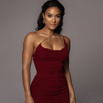 Spring and Summer  Sleeveless Jumpsuit Skirt Sexy Draped Dress Suit