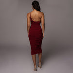 Spring and Summer  Sleeveless Jumpsuit Skirt Sexy Draped Dress Suit