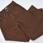 Women Clothing High Waist Straight Loose Brown Denim Trousers Draping Chocolate Street Hot Girl Sneakers Pants