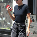 Women Clothing High Waist Straight Loose Breasted Denim Non-Elastic Cropped Pants Cool Black Washed Riding Sports Jeans