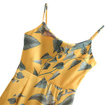 Women  Wear 2022 Spring New Temperament Printed Swing Collar Slim Fit Slit Suspender Skirt