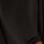 Black Crew Neck Ribbed Oversized Sweatshirt