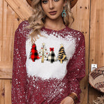 Navy Tie-dyed Crew Neck Pullover Sweatshirt