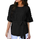 Swiss Dot Tie Blouse
