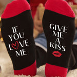 Letter Print Color Block Tube Stockings