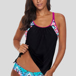 Printed Lined Tankini Swimsuit