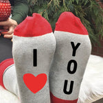 Letter Print Color Block Tube Stockings