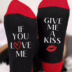 Letter Print Color Block Tube Stockings