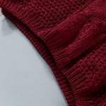 Solid Turtleneck Cable Knit Pullover Sweater