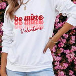 Letter Desert Hat Print Long Sleeve Black Sweatshirt