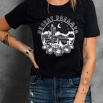 Letter Graphic Print Short Sleeve Tee