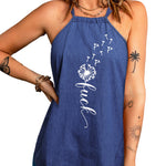 Halter Neck Denim Tank Top