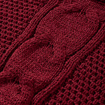 Solid Turtleneck Cable Knit Pullover Sweater