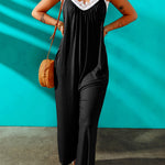 Spaghetti Straps Wide Leg Pocketed Jumpsuits