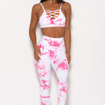 Tie-dye Crisscross Sport Bra and Leggings Set