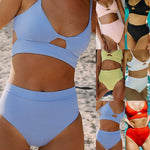 EP Sexy Bikini Set Cut Out Swimwear Women High Waist Swimwear Bandage Bathing Suits