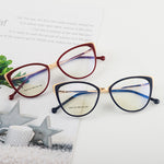 EP Cat eye anti-blue light flat lens European and American glasses TR frame