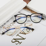 EP Anti-blue glasses European and American flat mirror cat eye glasses TR frame