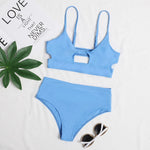 EP Sexy Bikini Set Cut Out Swimwear Women High Waist Swimwear Bandage Bathing Suits