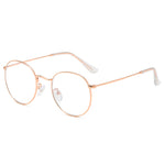 EP Blue Glass Flat Mirror Women Retro Metal Frame Unisex Glass Frame Round Ladies CJ2027
