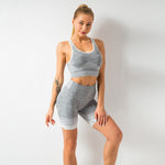 EP Sport Set Women Seamless Yoga Set Women Gym Clothes Long Sleeve Ombre Legging set High Waisted Winter Gym Wear Tight Yoga Suit