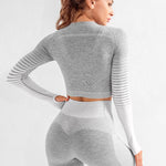 EP Sport Set Women Seamless Yoga Set Women Gym Clothes Long Sleeve Ombre Legging set High Waisted Winter Gym Wear Tight Yoga Suit