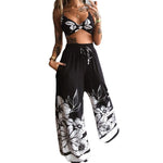 Women Clothing  New Printed Sexy Tube Top Loose Wide Leg Pants Two-Piece Set